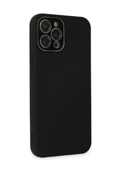 Newface Apple iPhone Uyumlu 12 Pro Max Kılıf Lansman Glass Kapak Semeglbl - 83 - Siyah