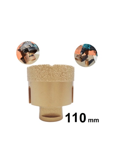 Mermer Granit Panç M14 Fayans Beton Karot 110mm Sarı Elmas Delme