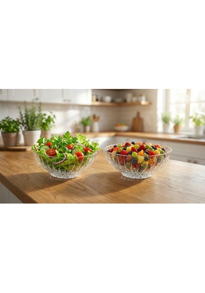 Selka Home 2'li Cam Salata Kasesi Şeffaf