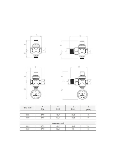 Case Minyon Su Basınç Düş. 3/4'' (3320 Maks.16 Bar)
