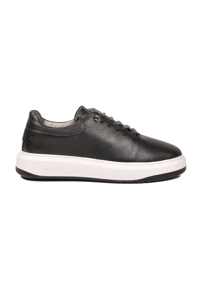 Ayakmod Lastik Bağcıklı Şık Rahat Siyah-beyaz Hakiki Deri Erkek Casual Sneaker Ayakkabı 272304 SİYAH-BEYAZ