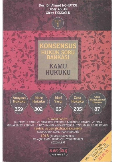 Konsensus Hukuk Soru Bankası Cilt 1 - Kamu Hukuku (2.El Kitap)