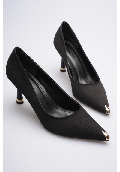 Esatsani Siyah Süet Sivri Burun 8 Cm Topuklu Gold Burunluk Detaylı More Stiletto Kadın Ayakkabı Siyah Süet Esatsani Siyah Süet Sivri Burun 8 Cm Topuklu Gold Burunluk Detaylı More Stiletto Kadın Ayakkabı Siyah Süet
