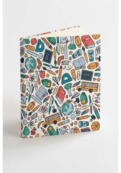 Okul Temalı Hediye Paketleme Kağıdı, 10 Adet Defter Kaplama Kağıdı 35x50 Cm Diğer