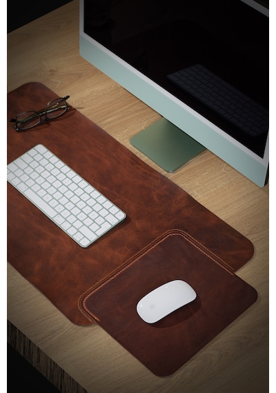 Hakiki Deri Masa Mat Deri Oyuncu Mouse Pad Yazı Masası Altlığı Sümen 35 x 70 CM