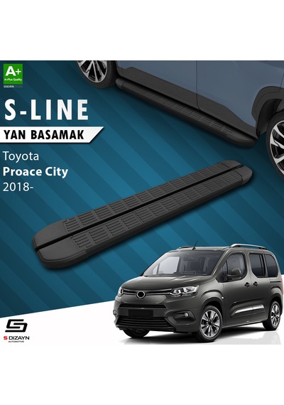 S-Dizayn Toyota Proace City Uzun Şase S-Line Siyah Yan Basamak 21