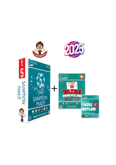 Tonguç Akademi 5. Sınıf Tüm Dersler Şampiyon Paket + 5. Sınıf Yazılı Denemeler - Yazılı Notları 2.dönem