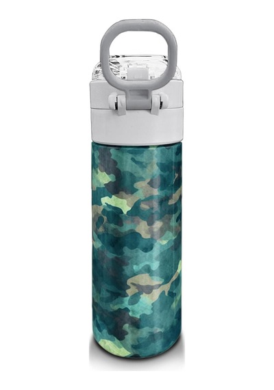 Coral High Kids Nefti Kamuflaj Desenli Pipetli Ve Direkt İçim Çelik Termos 500 Ml 31845 Kamuflaj - Gri