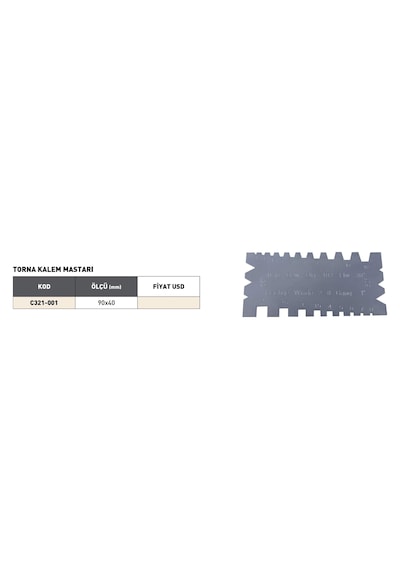 Fett 90x40mm Pld Torna Kalem Mastarı