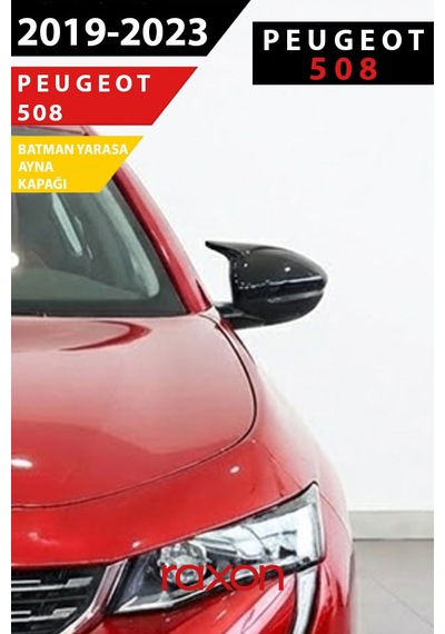 Peugeot 508 2019 2023 Batman & Yarasa Ayna Kapağı Parlak Piano Black Sport