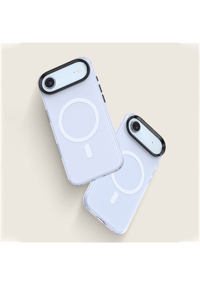 Apple Uyumlu iPhone 17 Air  Kılıf M-safe Şarj Özellikli Benks Lucid Armor Magnetik Kapak Açık Mavi Açik Mavi