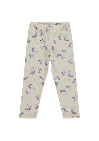Civil Girls Unicorn Baskılı 2-5 Yaş Tayt - Ekru 41L71157125W1