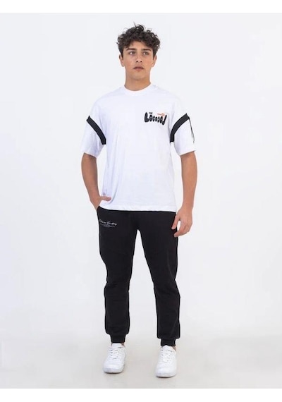 Zekids Erkek Çocuk Pamuklu Oversize Basic Tshirt-11868-beyaz Beyaz