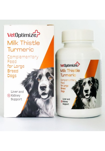 Vetoptimize Milk Thistle Turmeric Köpek Karaciğer Takviyesi 45 Tablet Yüksek Alt/ast Enzimi, Karaciğer Yağlanması, Toksin Temizleyici & Zerdeçal Desteği