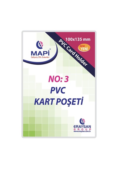 Mapi Kart Poşeti Dikey Pvc No:3 100x135 Şeffaf 910 10 37 Çok Renkli