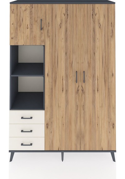 Hyperion Dolap 6 Raflı 3 Çekmeceli Tek Askılı 132x44x195 Antrasit-çam/aytaşı Atlas Çam/aytası Hyperion Dolap 6 Raflı 3 Çekmeceli Tek Askılı 132x44x195 Antrasit-çam/aytaşı Atlas Çam/aytası