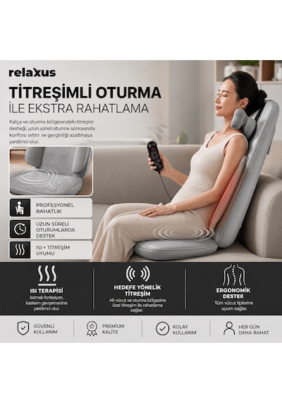 Rlx50 3d Shiatsu Masaj Koltuğu Isıtmalı, Titreşimli, Masaj Cihazı Gri