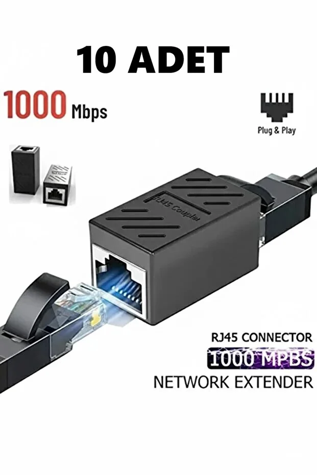 Yeni Nesil Cat5/6/7/8 Ez Rj45 8p8c Pense + 10 Adet Rj45 Birleştirici + 100 Adet Cover Kılıf + 100 Adet Rj45 Jak