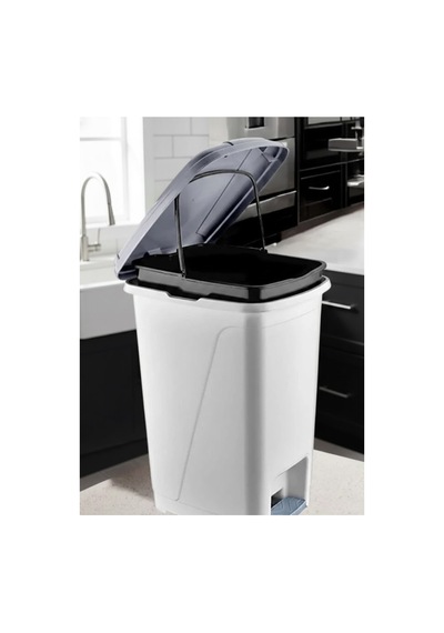 Bambu Görünümlü Halatlı Çamaşır Sepeti 65 Lt Ve Pedallı İç Kovalı 40 Lt Banyo Seti Beyaz - 839857297 Beyaz