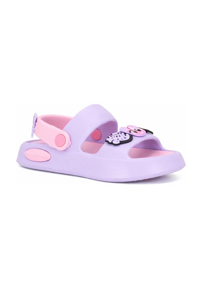 Wordex Twg 4505 Süs Detaylı Çocuk Park Bahçe Plaj Sahil Yazlık Sandalet Terlik Lila - Pembe