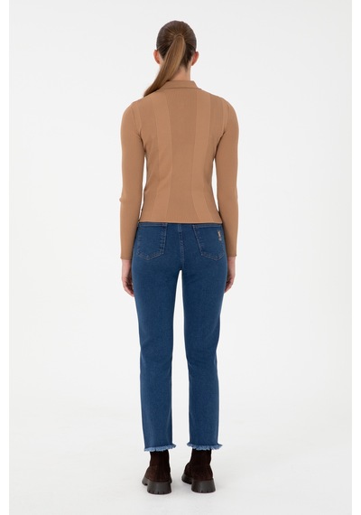 U.S. Polo Assn. Kadın Mavi Slim Flare Cropped Fit Jean Pantolon 50296001-DN0022 U.S. Polo Assn. Kadın Mavi Slim Flare Cropped Fit Jean Pantolon 50296001-DN0022