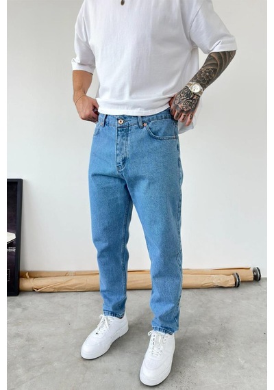 Açık Mavi Basic Boyfriend Pantolon