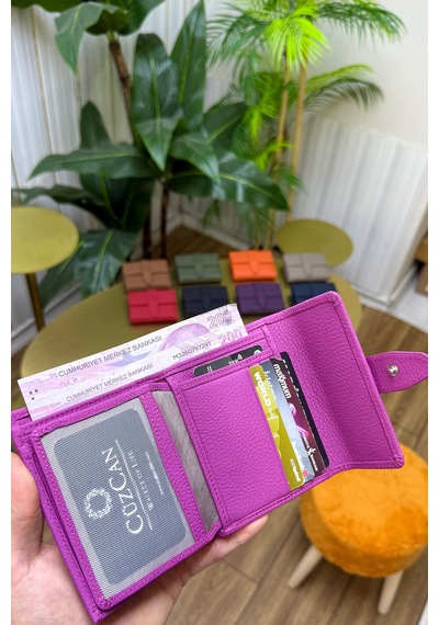 Lily Fuşya Hakiki Deri Kadın Cüzdan Kibar Şık Ve Kullanışlı Pembe