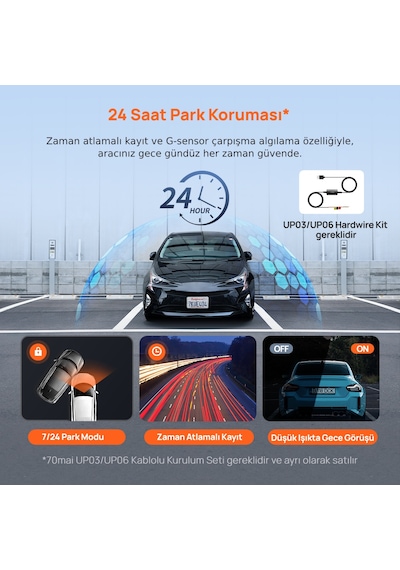 70mai 2.5k Araç Kamerası A410 Ön Kamera Sadece Ön Kamera Süper Gece Görüşü F1.55 Dahili Wi-fi