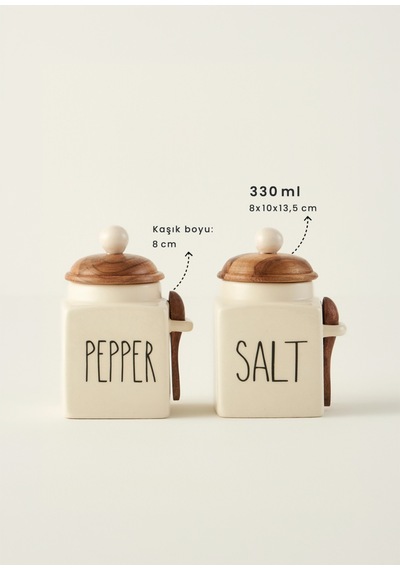Bella Maison Salt Seramik Kavanoz Krem 330 Ml Ekru