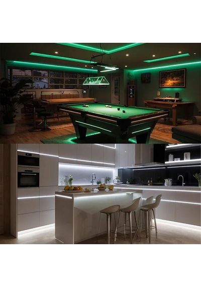 Rgb Şerit Led Seti 3 Renk 5 Mt Rgb Şerit Trafo Kumanda ,siyah Diğer
