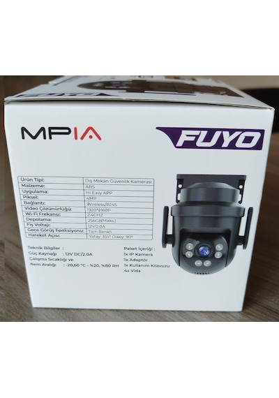 Mpia Fuyo Wifi 4mp Fullhd Ptz Akıllı Güvenlik Kamerası Hieasy Gece Görüş Sesli Kişi Takibi + 12v Adaptör Mpia Fuyo Wifi 4mp Fullhd Ptz Akıllı Güvenlik Kamerası Hieasy Gece Görüş Sesli Kişi Takibi + 12v Adaptör