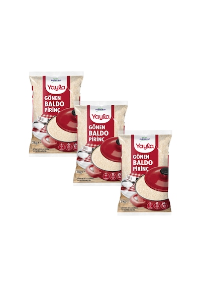 Yayla Gönen Baldo Pirinç 2 Kg X3
