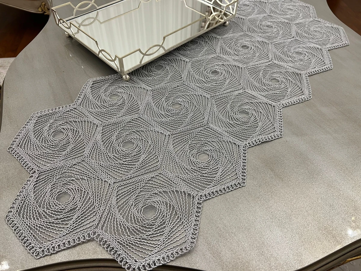 Vortex Kordonlu Runner 35x90 Cm Gri