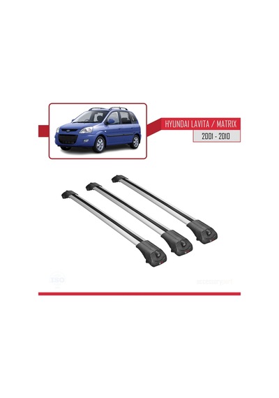 Hyundai Lavita / Matrix Fc 2001-2010 Arası İle Uyumlu Ace-1 Ara Atkı Tavan Barı Gri 3 Adet Bar