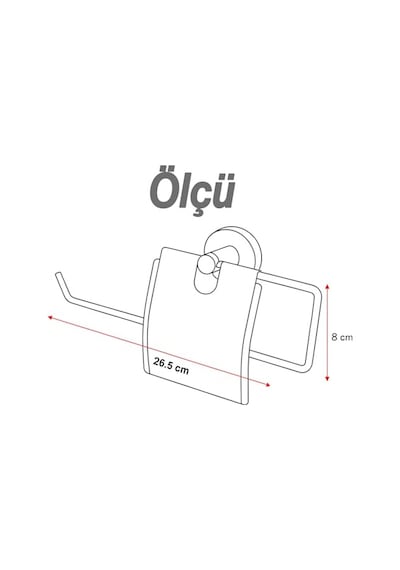 Kapalı Kağıt Havluluk Krom Gümüş Metal Duvara Monte Vidalı Banyo Tuvalet Mutfak Kağıt Havluluk 25 Cm Diğer