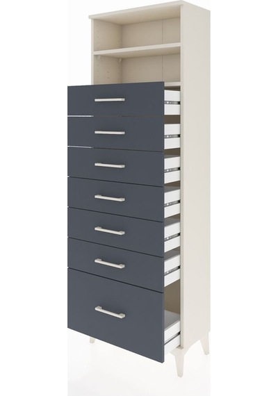 Arges Dolap 2 Raflı 7 Çekmeceli 60x30x182 Aytaşı-antrasit Aytaşı