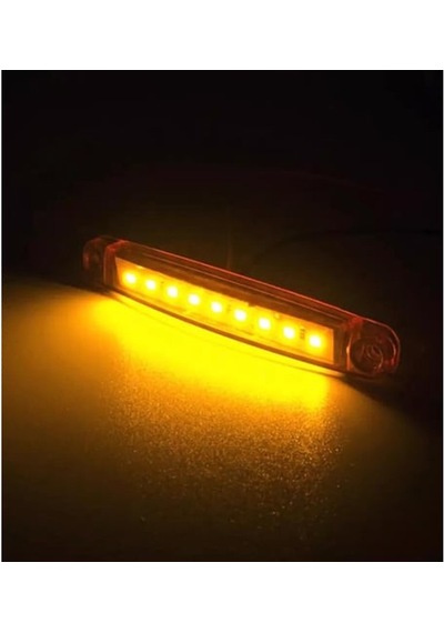 10 Adet 9 Ledli Parmak Led Lamba Sarı 12v-24v Kamyon Kasa Ve Tır Dorse Lambası