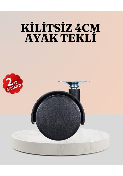 4 Cm Çap Kilitsiz Tekerlek Ayağı Tekli Hafif Mobilyalar İçin