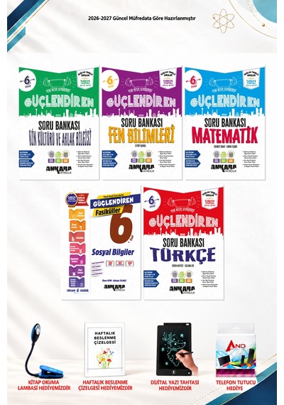 2026-2027 Ankara Yayıncılık 6. Sınıf 5 Kitap Seti - Din Kültürü Ve Ahlak Bilgisi Soru Bankası, Fen Bilimleri Soru Bankası, Türkçe Soru Bankası Soru