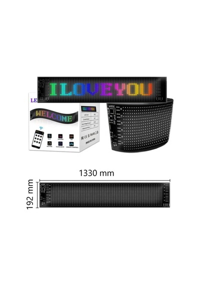 133 Cm İşyeri Tır Kamyon Otobüs Uyumlu Rgb Led Panel 19,2x133cm Ölçü 16x144 Led Sayısı Kumanda+kablo Çok Renkli
