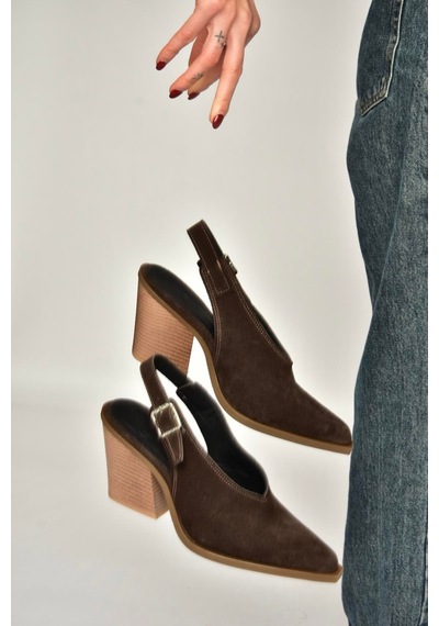 Fox Shoes Y654300202 Kahverengi Hakiki Deri Süet Alçak Topuklu Western Ayakkabı Kahverengi