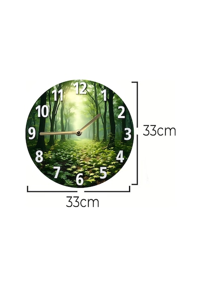 Forest Path Orman Temalı Mdf Duvar Saati Doğal Huzur Ve Sessiz Mekanizma, Kuvars Sdw224 Renkli