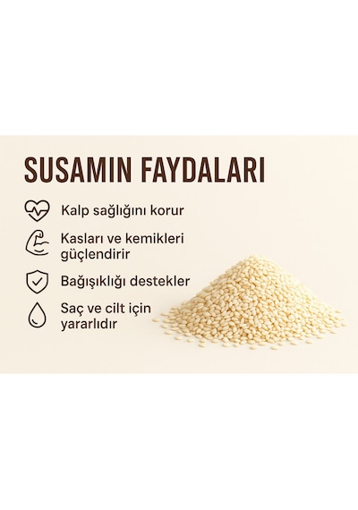 Doğal Susam 100 Gr %100 Katkısız, Taze Kavrulmamış Çiğ Beyaz Susam 100g
