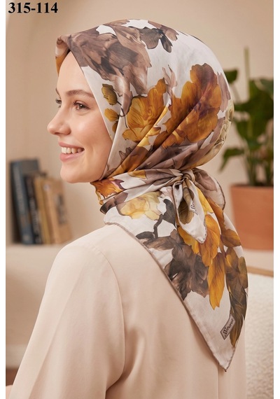 Sharell Desenli Soft Pamuk Eşarp 315-114 Çok Renkli