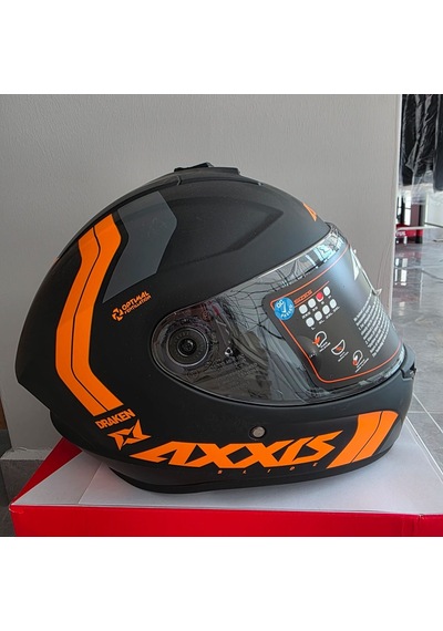 Kapalı Kask Axxıs Mat Siyah Neon Turuncu Xl Mat Siyah - Turuncu