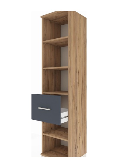Hyperion Dolap 4 Raflı Tek Çekmeceli 44x44x195 Çam-antrasit Atlas Çam