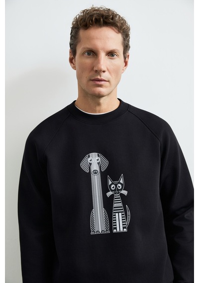 Lufian Alfred Erkek Sweatshirt Siyah Siyah 112030203100100