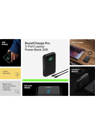 Belkın Boostcharge Pro 65w 20kmah Powerbank-syh Siyah