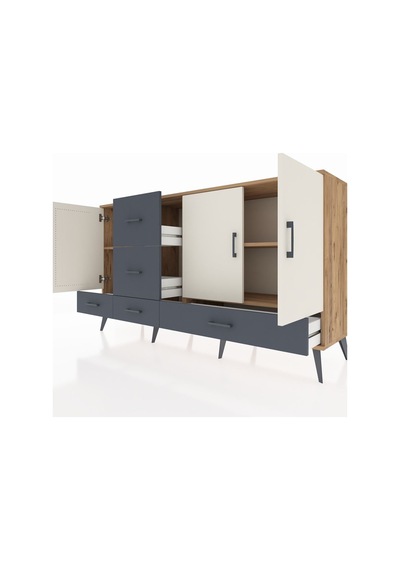 Hyperion Konsol 4 Raflı 5 Çekmeceli 3 Kapaklı 176x44x99 Çam-aytaşı/antrasit Atlas Çam/aytası - Atlas Çam Hyperion Konsol 4 Raflı 5 Çekmeceli 3 Kapaklı 176x44x99 Çam-aytaşı/antrasit Atlas Çam/aytası - Atlas Çam