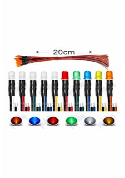 10 Adet 12v 5mm Diffüz Led 20 Cm Kablo Beyaz
